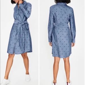 Modern Shirt Dress - Navy Chambray Spot*